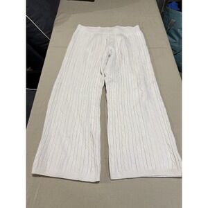 Gap Cable Knit Sweater Lounge Cropped‎ Pants Cream Womens Size L